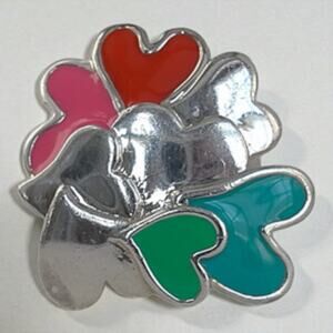 Robert Lee Morris RLM Andy Warhol Sterling Silver Hearts Enamel Ring Size 5